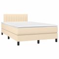 vidaXL Boxspring posteľ s matracom krémový 120x200 cm látka