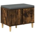 vidaXL Predsieňová lavica s vankúšom Údený Dub 60 x 38 x 46 cm