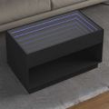 vidaXL Konferenčný stolík s nekonečnými LED čierny 90x50x50 cm