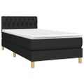 vidaXL Posteľný rám boxspring s matracom čierny 80x200 cm látka