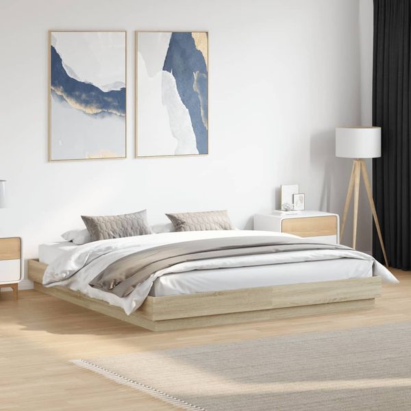 vidaXL Posteľný rám dub sonoma 200x200 cm kompozitné drevo