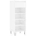 vidaXL Botník lesklý biely 40x36x105 cm spracované drevo