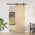 vidaXL Posuvné dvere NARVIK Prírodná a čierna 80 x 210 cm (152,5 cm)