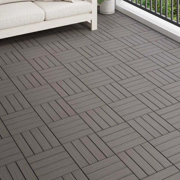 vidaXL Dlažba na terasu 11 pcs Tmavohnedá 30 x 30 cm drevoplast