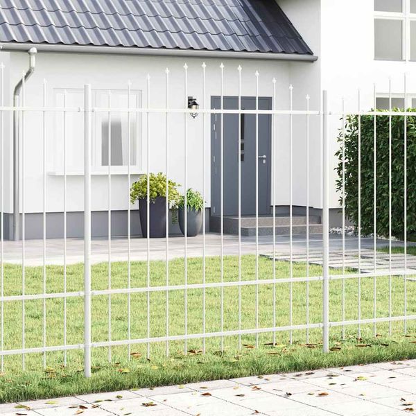 vidaXL Záhradný plot 6 pcs Biela 170 x 215 cm