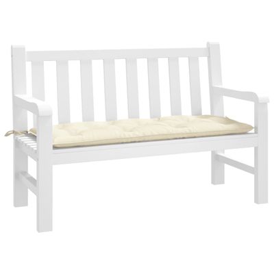 vidaXL Vankúš na záhradnú lavičku krémový 120x50x7 cm oxfordská látka