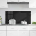 vidaXL Kuchynský obklad Čierna 100 x 50 cm tvrdené sklo