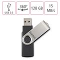 HAMA Rotate, USB Kľúč, 128GB, strieborný/čierny