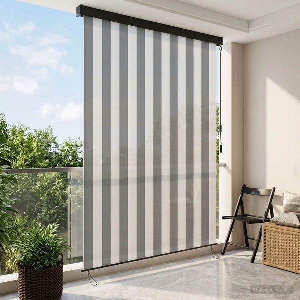 vidaXL Roleta Antracitová a biela 140 x 250 cm Textil a hliník