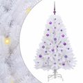 vidaXL Umelý Sklápací Vianočný Stromček Biela 150 cm PVC a oceľ