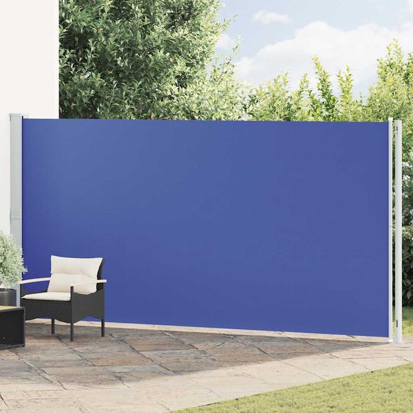 vidaXL Zaťahovacia bočná markíza na terasu 200x600 cm modrá