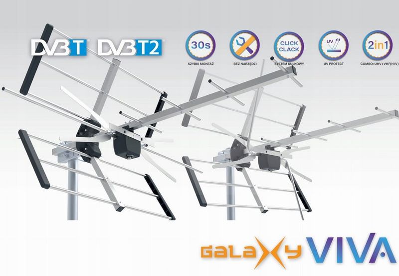 DVB-T/T2 anténa GALAXY VIVA LTE-700 Triple UHF 15dB, 5G