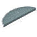 vidaXL Schodové rohože 15 ks 56x17x3 cm morsko modré polkruhové
