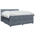 vidaXL Posteľ boxspring s matracom Tmavosivá 200 x 200 cm Zamat
