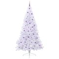 vidaXL Umelý vianočný stromček Biela 240 cm PVC a oceľ