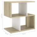 vidaXL Nočné stolíky 2 ks, biela+sonoma 50x30x51,5cm, kompozitné drevo