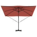 vidaXL Roma Parasol Červená 286 x 284 x 265 cm Hliník a polyester