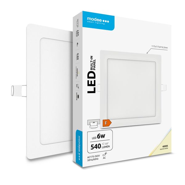 Modee LED štvorcový stropný panel - zapustený 6W 540lm neutrálna biela (ML-LPSB4000K6WA2N)