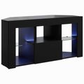 vidaXL Rohový LED TV kabinet 100 x 40 x 50 cm Čierna Kompozitné drevo