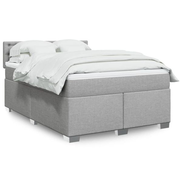 vidaXL Boxspring posteľ s matracom bledosivá 140x200 cm látka