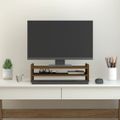 vidaXL Stojan na monitor medovo-hnedý 50x27x15 cm masívna borovica