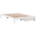 vidaXL Posteľný rám so zásuvkami biely 140x190 cm borovicový masív
