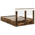 vidaXL Úložná posteľ Dymová dub 135 x 190 cm Kompozitné drevo