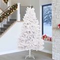 vidaXL Umelý Sklápací Vianočný Stromček Biela 270 cm PVC a oceľ
