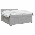 vidaXL Posteľ boxspring s matracom Svetlosivá 200 x 200 cm Látka