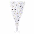 vidaXL Umelý vianočný stromček s 300 LED-i Biela 240 cm PVC a oceľ
