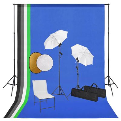 vidaXL Fotografické vybavenie a lampy, dáždniky, pozadie a reflektor