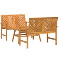 vidaXL Záhradný lounge set 3 ks Hnedá Pevné akáciové drevo