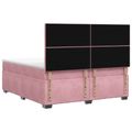 vidaXL Posteľ boxspring s matracom Ružová 200 x 200 cm Zamat