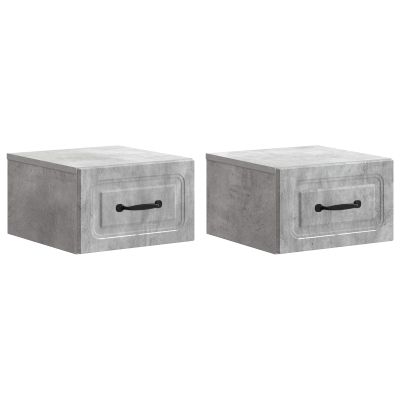 vidaXL Nástenná nočná skrinka 2 pcs Betónovo sivá 34,5 x 33 x 20 cm