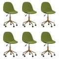 3086107 vidaXL Swivel Dining Chairs 6 pcs Light Green Velvet(3x333497)