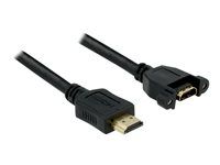 Kábel HDMI s ethernetom - HDMI s kolíkmi (male) na HDMI so zdierkami (female) - 1 m - čierna