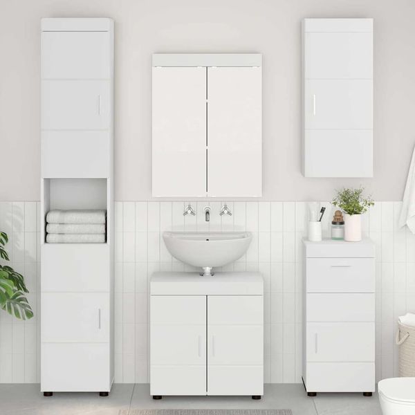 vidaXL Sada kúpeľňového nábytku TULUM 5 pcs Biela 60 x 34 x 63 cm