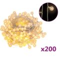 vidaXL Rozprávková svetelná reťaz 20m 200 LED teplá biela 8 funkcií