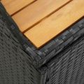 vidaXL Záhradná úložná lavica 120 cm, polyratan, čierna