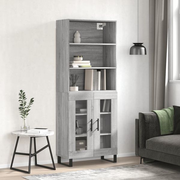vidaXL Vysoká skrinka sivý dub sonoma 69,5x34x180 cm spracované drevo