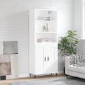 vidaXL Vysoká skrinka biela 69,5x34x180 cm spracované drevo