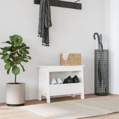 vidaXL Lavica do predsiene biela 60x28x45 cm masívna borovica