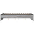 vidaXL Posteľný rám sivý sonoma 140x190 cm kompozitné drevo a kov