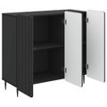 vidaXL Servírovacia skriňa Čierna 89 x 34,5 x 82 cm Kompozitné drevo