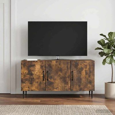 vidaXL TV skrinka Dymový dub 99 x 34,5 x 50 cm Kompozitné drevo