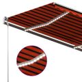 vidaXL Ručne zaťahovacia markíza s LED 400x300 cm oranžová a hnedá