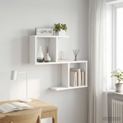 vidaXL Stenná polica Biela 60 x 12 x 50,5 cm Kompozitné drevo