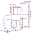 vidaXL 4-dielna súprava kúpeľňových skriniek sonoma kompozitné drevo