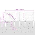 vidaXL Hexagonálny plot s stĺpom 50 x 0,8 m PVC potiahnutá oceľ Sivá