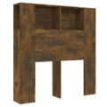 vidaXL Čelo postele so skrinkou dymový dub 100x18,5x102,5 cm